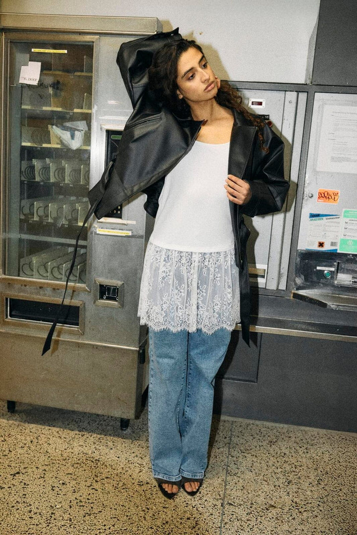 Noisy May - Nmnille Singlet Lace Top /Tnt9 - 5133279 Bright White