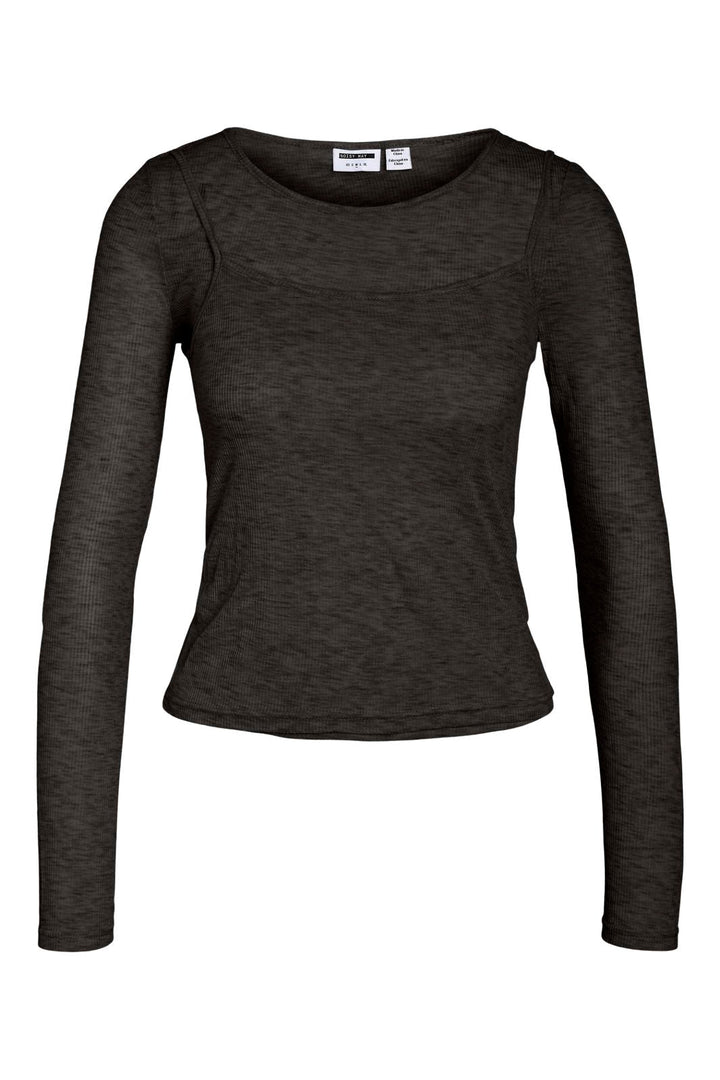 Noisy May - Nmnusa L/S Doublelayer Top - 5144779 Black