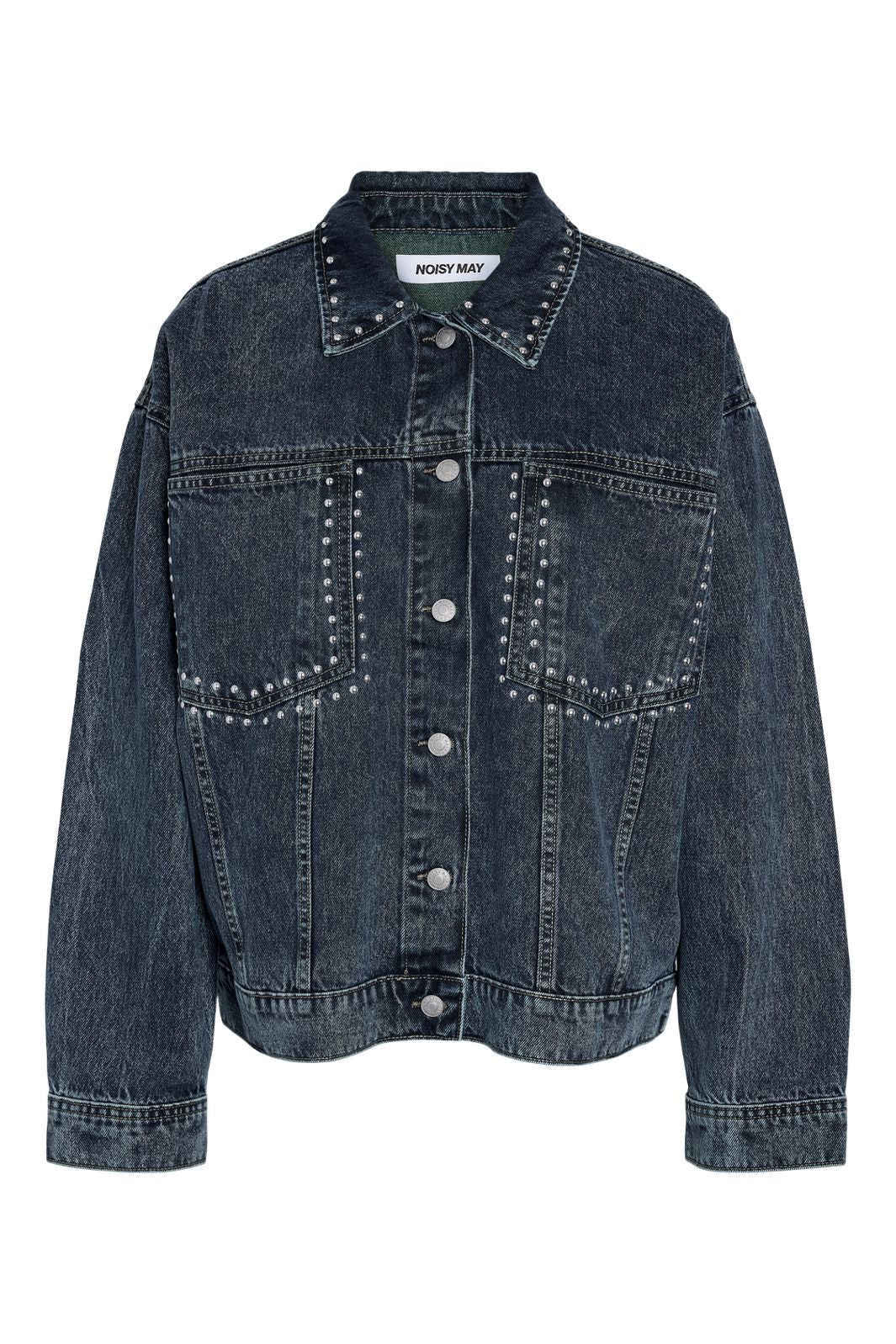 Noisy May - Nmoreon Kettie L/S Stud Jacket Az480Mb - 5126599 Medium Blue Denim Az480Mb