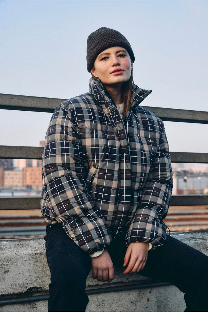 Noisy May - Nmrosy Puffer Jacket - 5103009 Chocolate Brown Checks