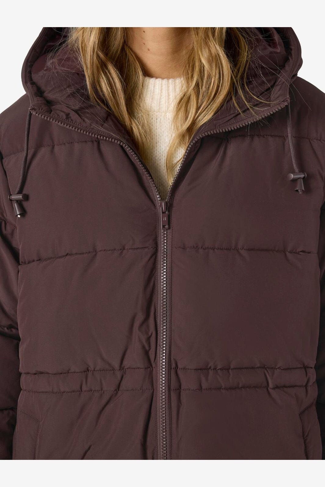 Noisy May - Nmrosy Waisted Puffer Jacket - 5024106 Chocolate Plum