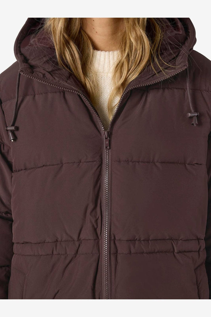 Noisy May - Nmrosy Waisted Puffer Jacket - 5024106 Chocolate Plum