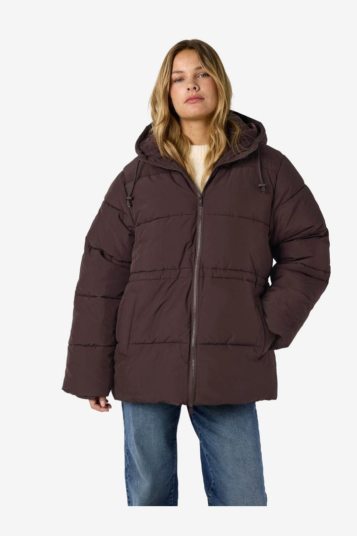 Noisy May - Nmrosy Waisted Puffer Jacket - 5024106 Chocolate Plum