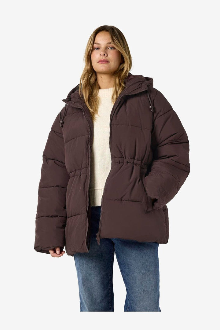 Noisy May - Nmrosy Waisted Puffer Jacket - 5024106 Chocolate Plum