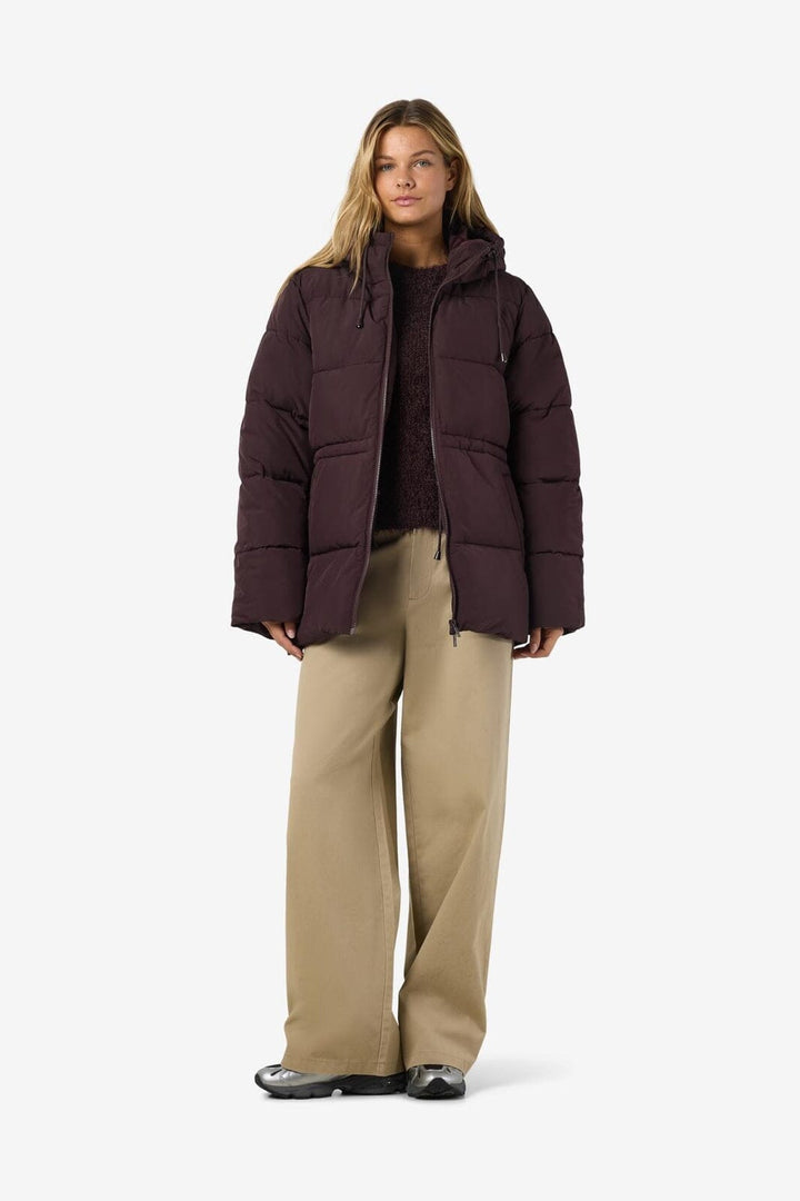 Noisy May - Nmrosy Waisted Puffer Jacket - 5024106 Chocolate Plum