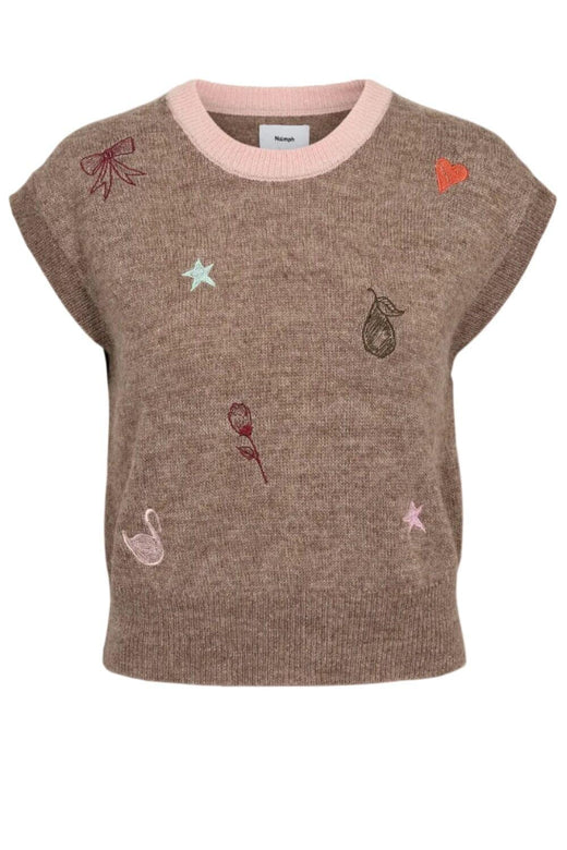 Nümph - Nuyppa Embroidery Vest 707510 - Taupe Gray Melange Veste 