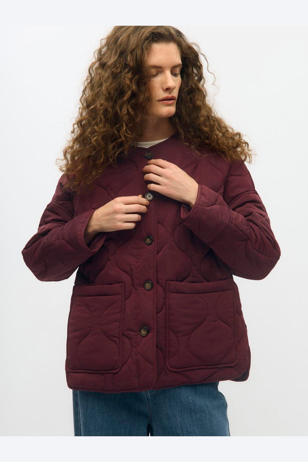 Object - Objallie Ls Lo Quilted Jacket - 5049337 Windsor Wine
