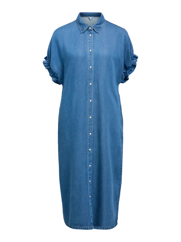 Object - Objframe Tiana 2/4 Lo Denim Dress - 4996090 Medium Blue Denim Kjoler 