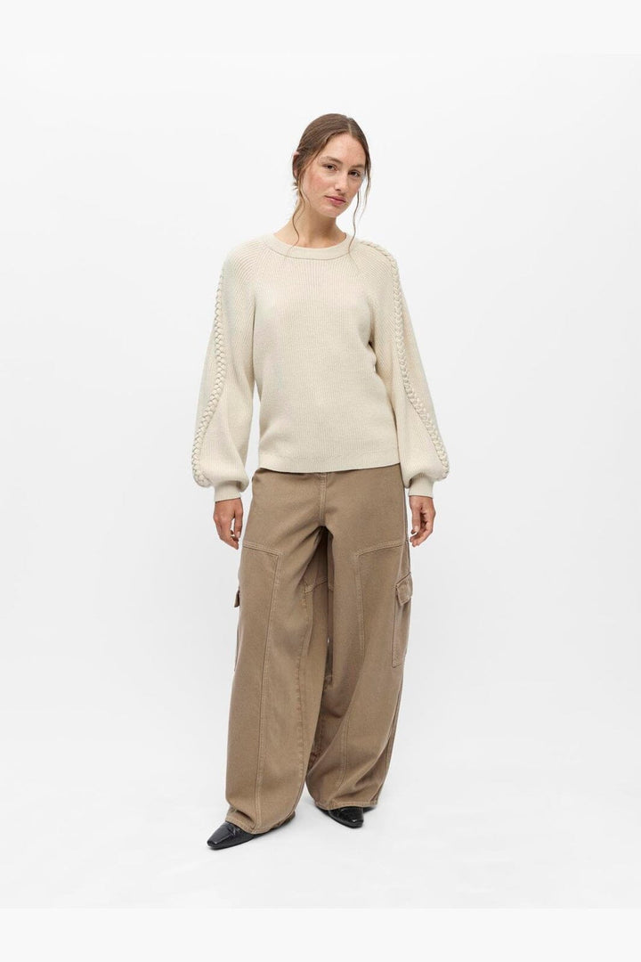 Object - Objhannah L/S Re Knit Pullover - 5049303 Birch