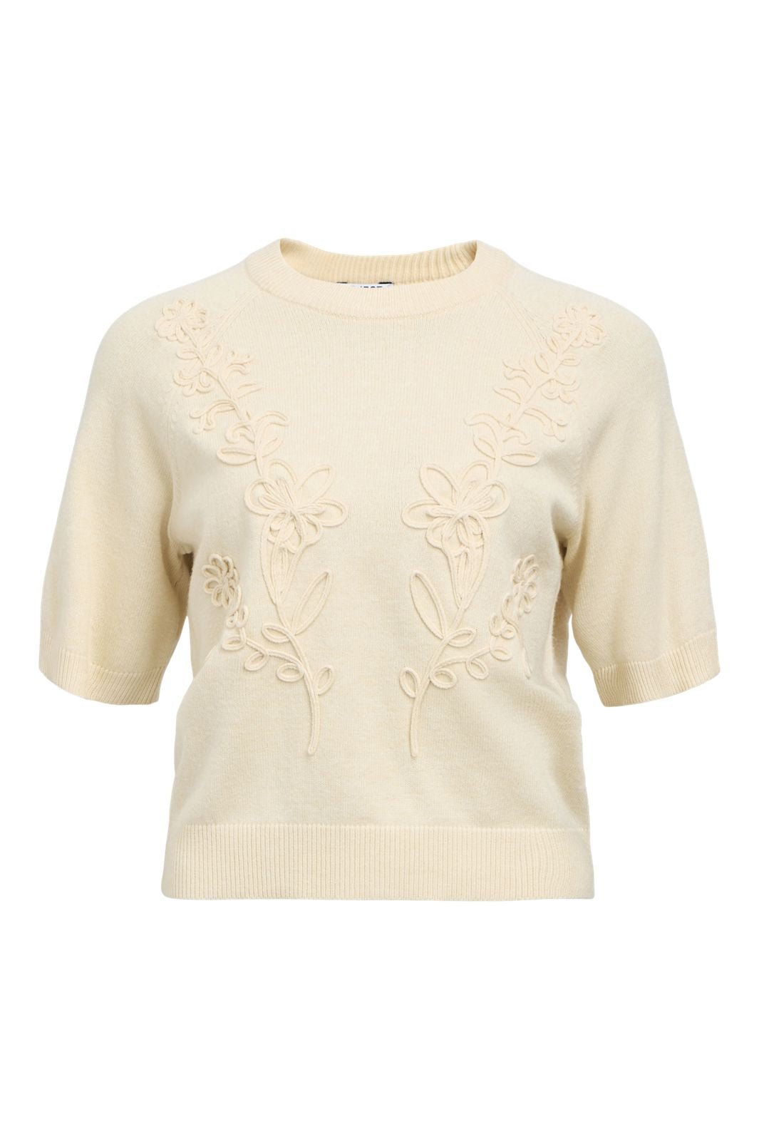 Object - Objlaney Rubin Ss Pullover - 4911777 Sandshell Floral Emb