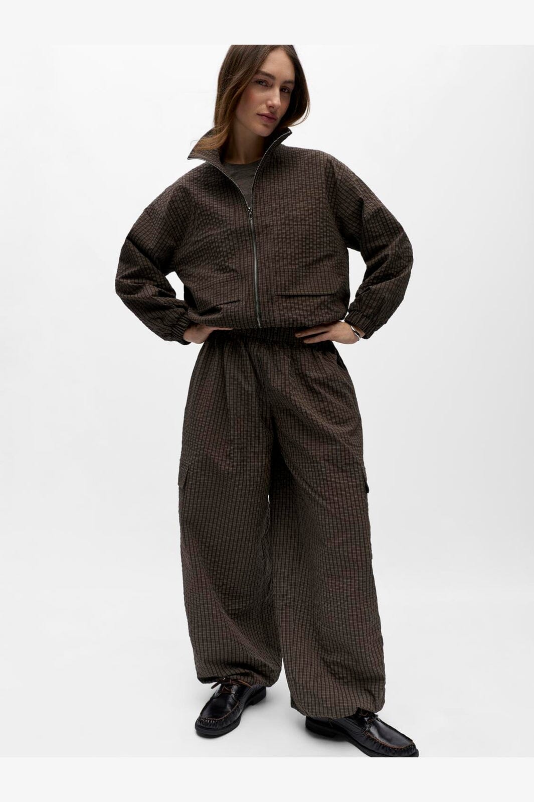 Object - Objlevi Track Pants - 5125457 Seal Brown Brown/White