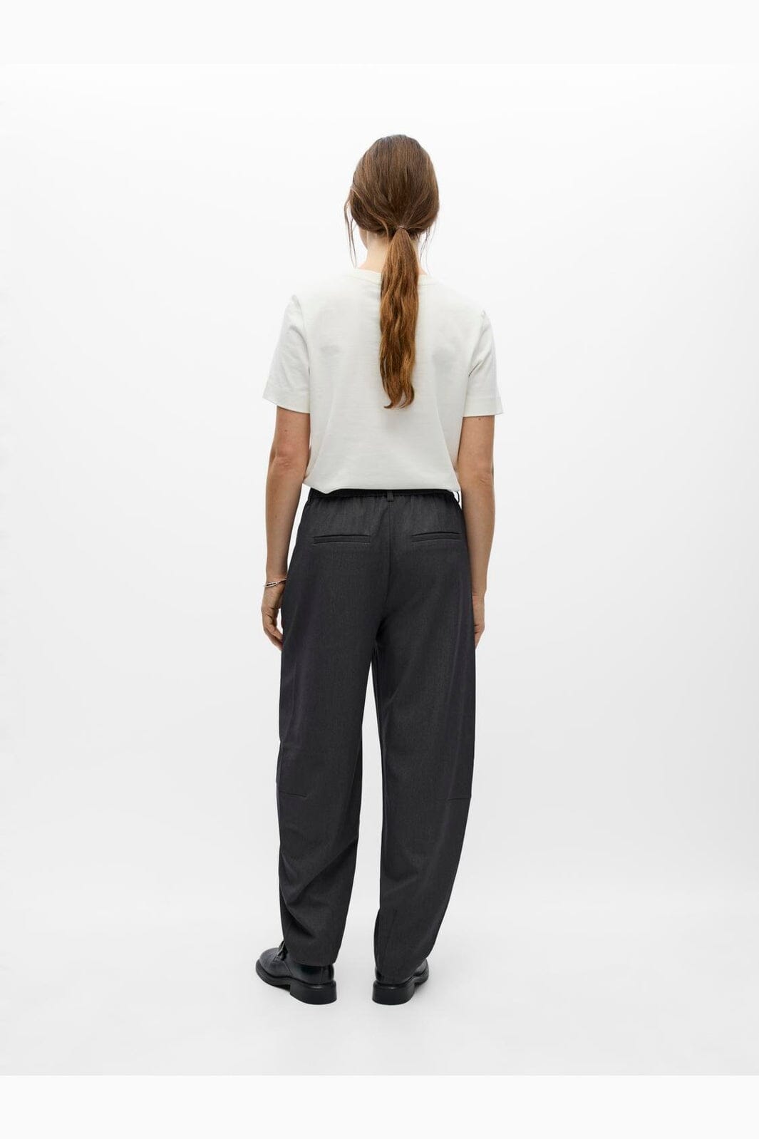 Object - Objlisa Ankle Barrel Pant - 5204278 Medium Grey Melange