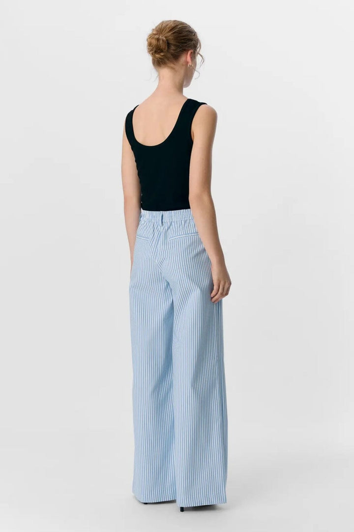 Object - Objlisa Wide Pant - 4810941 Cloud Dancer Cornflower Blue