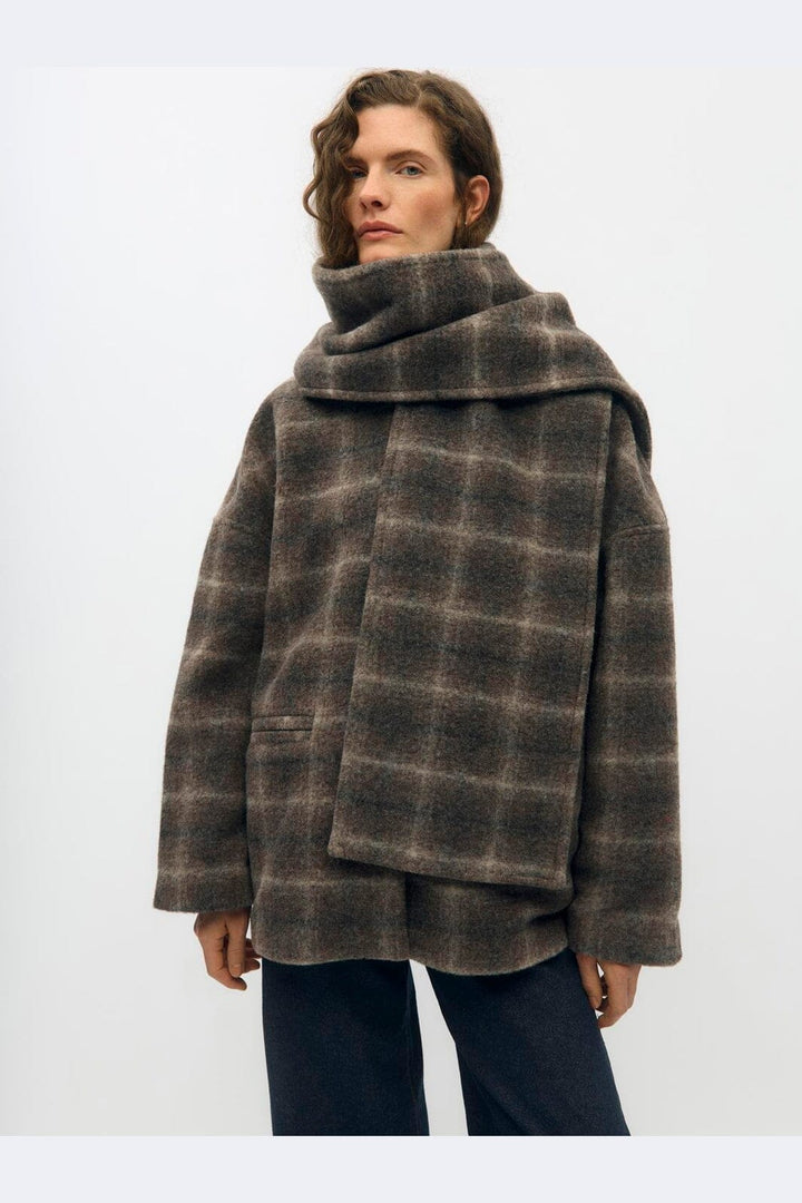 Object - Objmaise L/S Lo Scarf Jacket - 5049715 Carafe Check