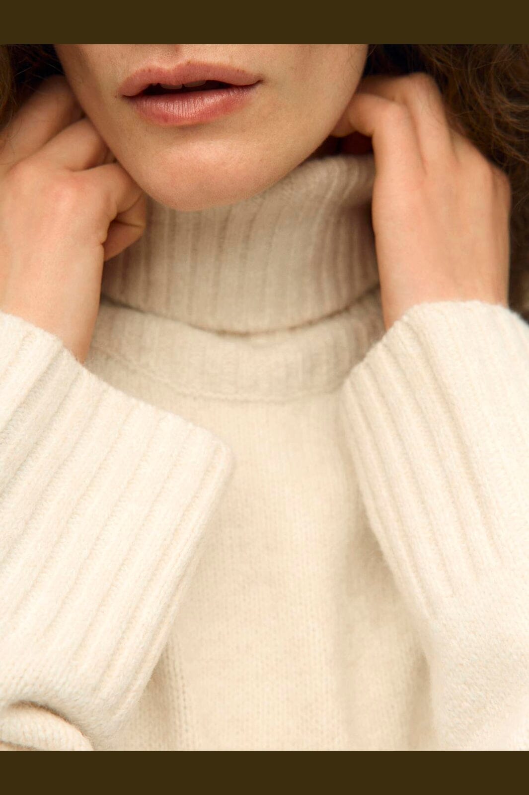 Object - Objmali L/S Lo Rollneck Pullover - 5049319 Birch Melange