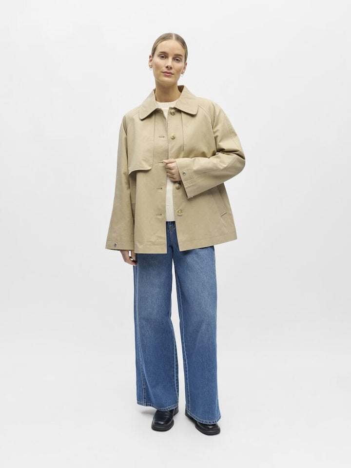 Object - Objpaula Re L/S Trench Jacket - 4972595 Humus Jakker 