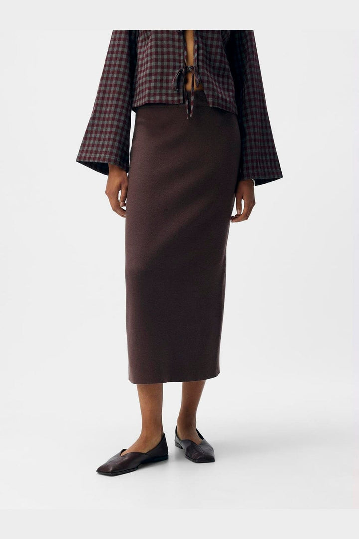 Object - Objreynard Knit Skirt - 4885501 Seal Brown