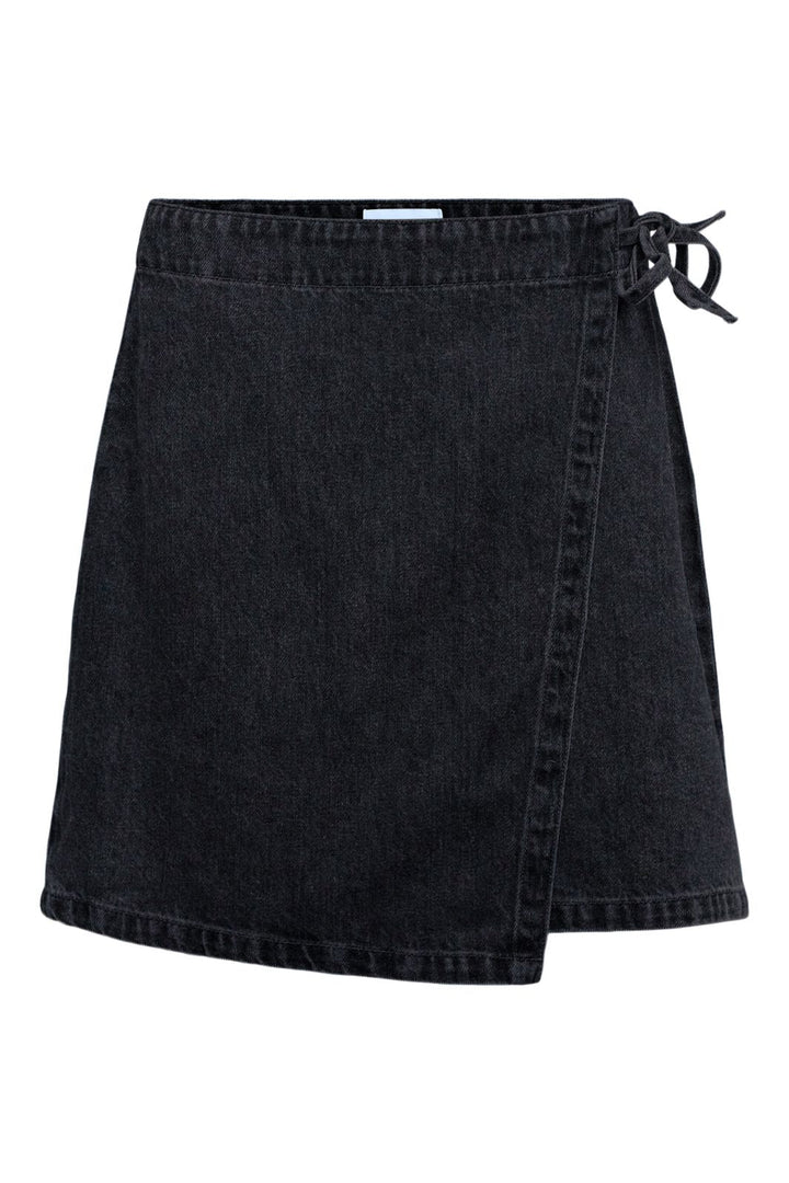 Object - Objrosie Denim Short Wrap Skirt - 5045877 Black Denim