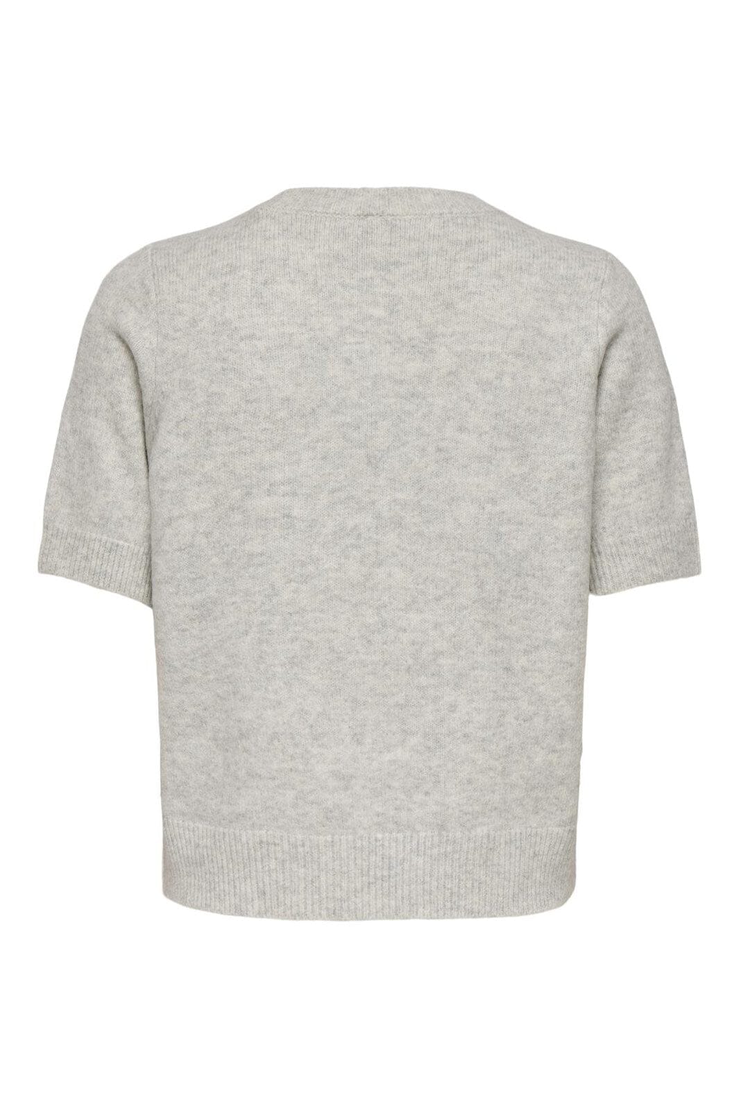 Only - Onlabby Life Ss Bling Top O-Neck Knt - 4894600 Light Grey Melange Silver Bling