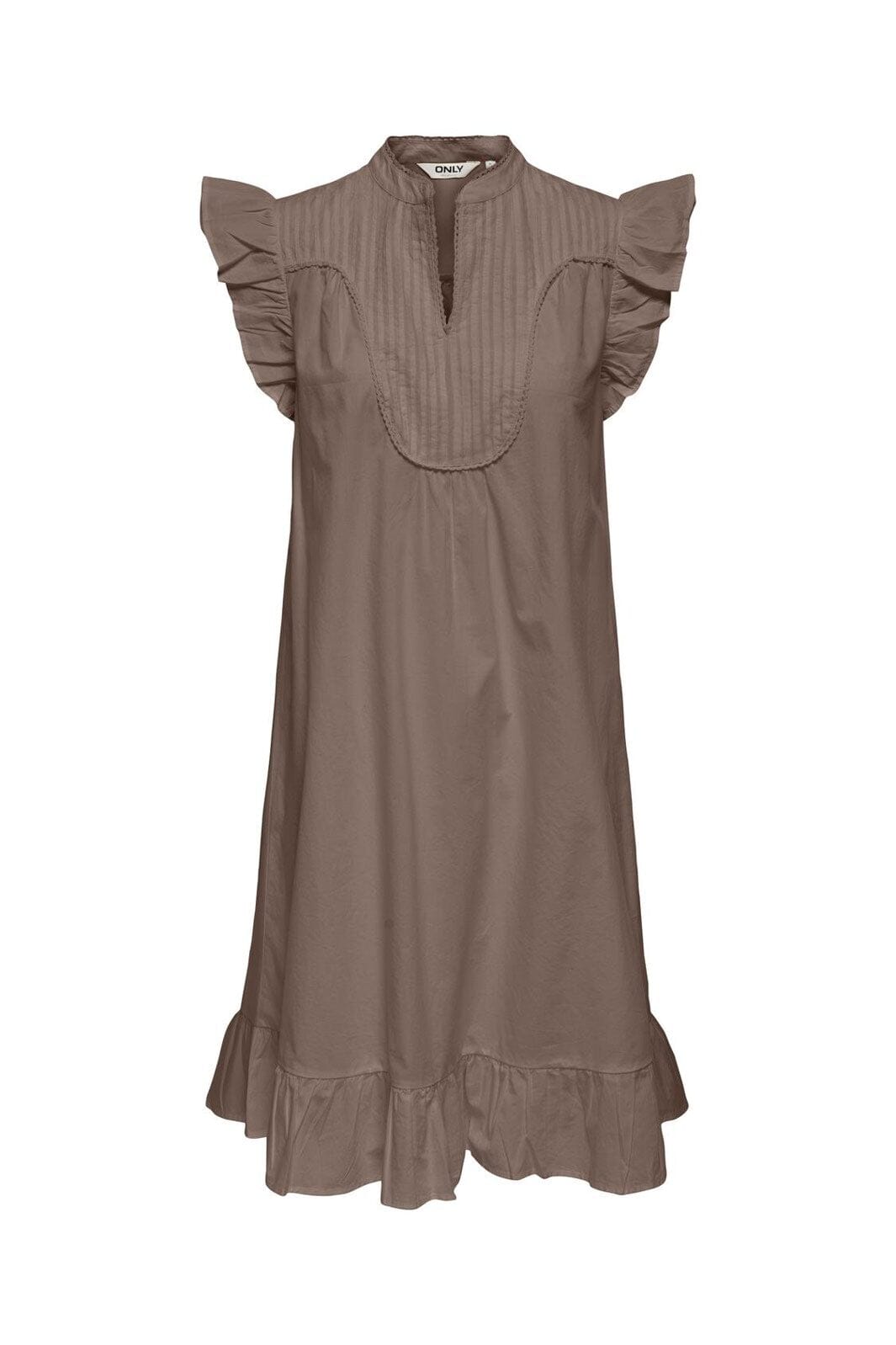 Only - Onladda S/L V-Neck Dress - 4957286 Brown Lentil
