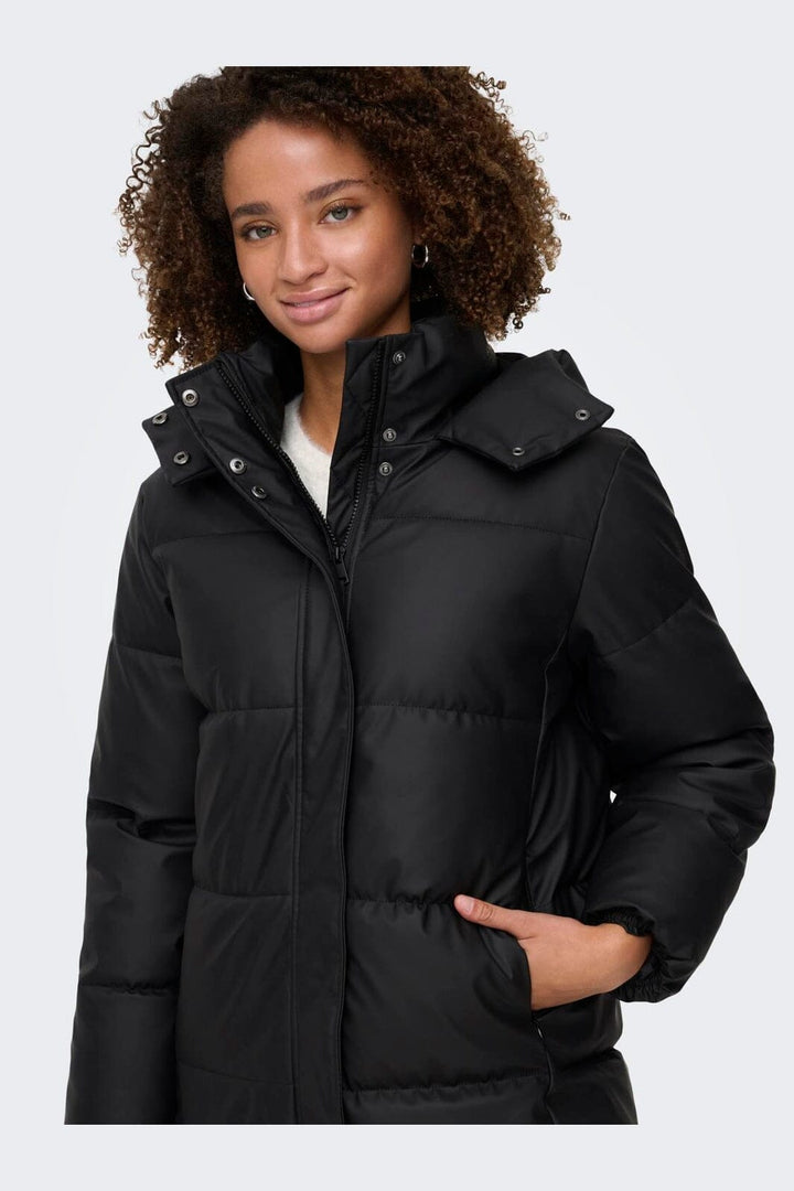 Only - Onlagnes Coated Long Puffer Coat - 4925204 Black