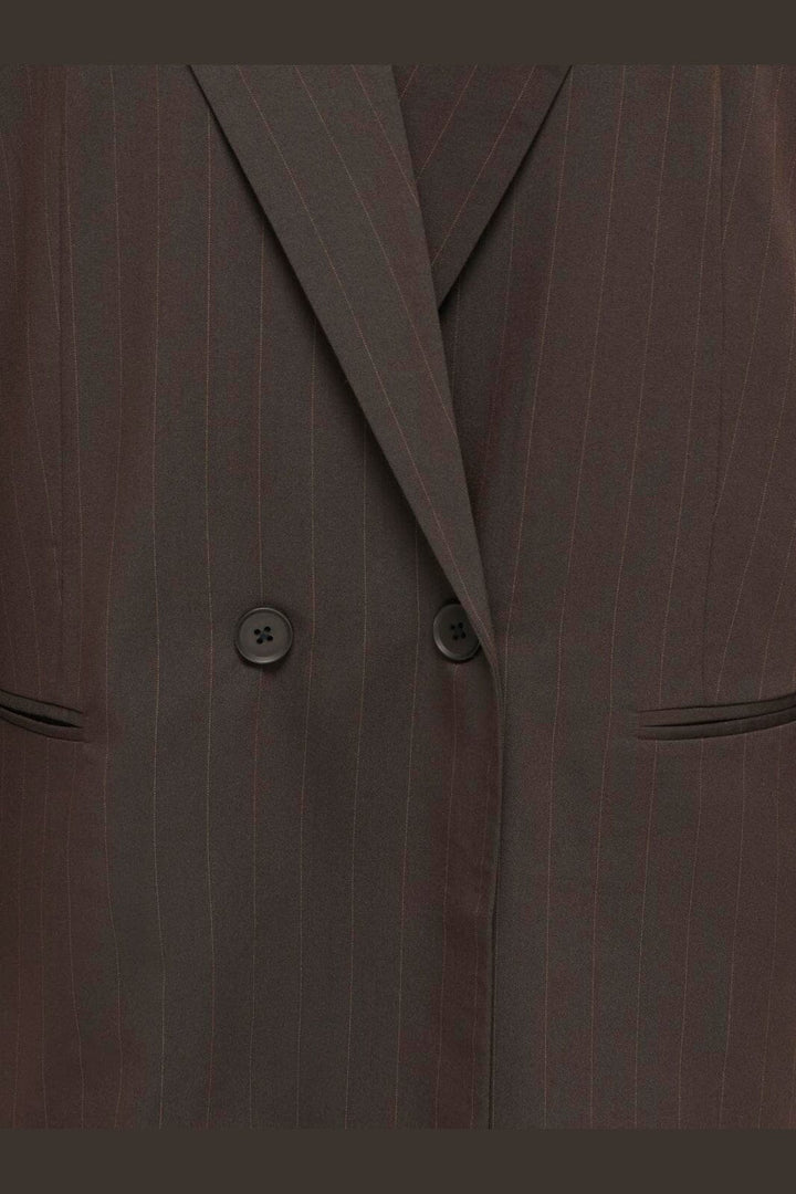 Only - Onlalden L/S Ovs Pinstripe Blazer Tlr - 5129041 Mole Pumice Stone Pinstripes