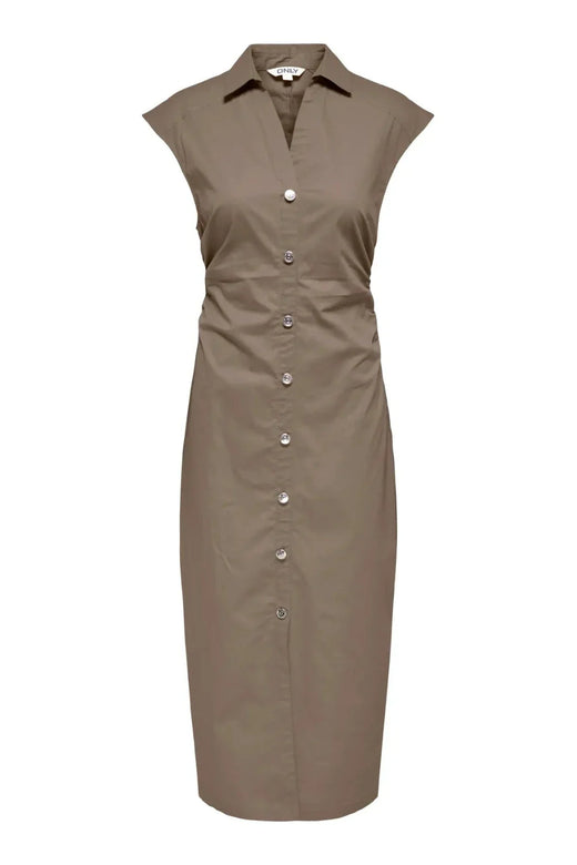 Only - Onlbabe-Zora Capsleeve Midi Dress - 5047761 Walnut Kjoler 