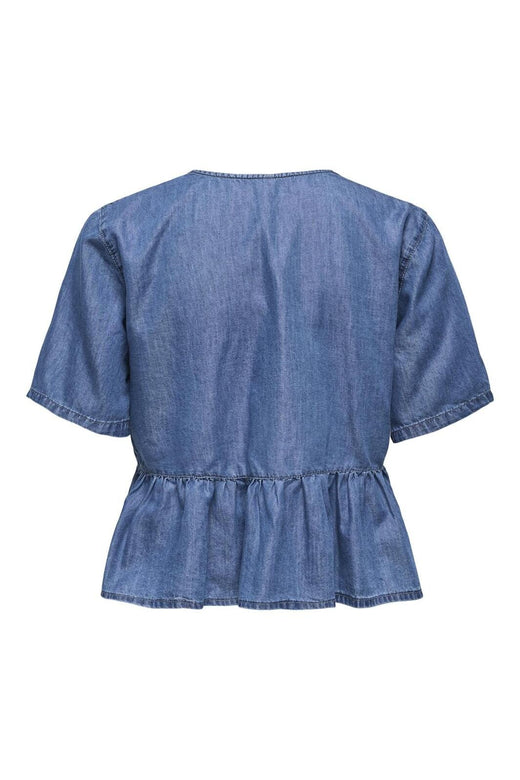 Only - Onlbea Ss Bow Shirt 15344257 - 4720356 - Medium Blue Denim