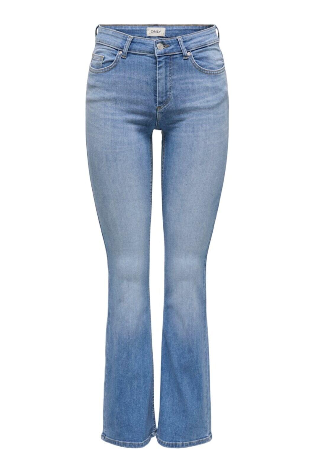 Only - Onlblush Back Pock Fla Tai222 Dnmnoos - 4665682 Medium Blue Denim Jeans 