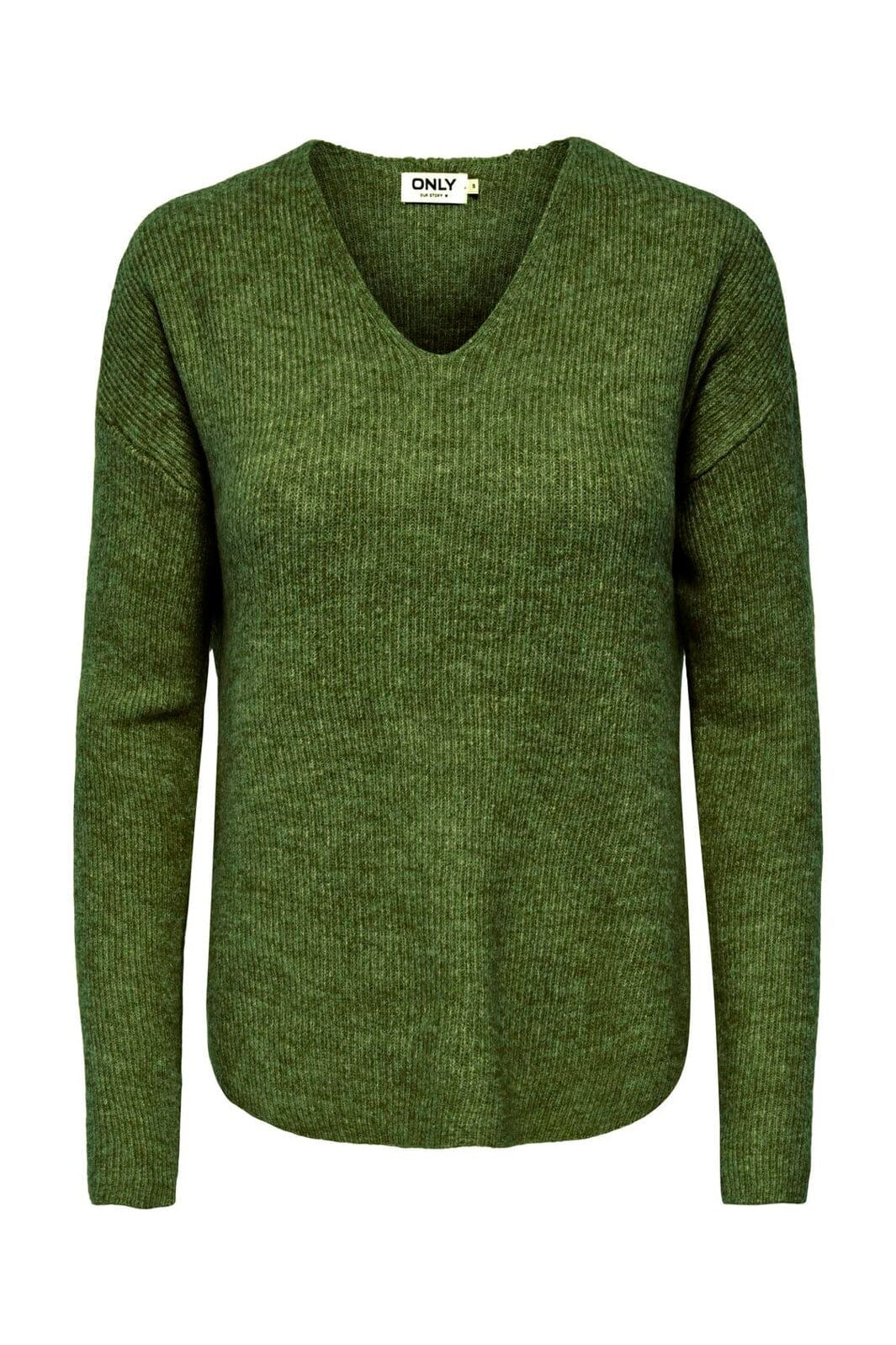 Only - Onlcamilla V-Neck L/S Pullover Knt - 5202703 Forest Night Melange