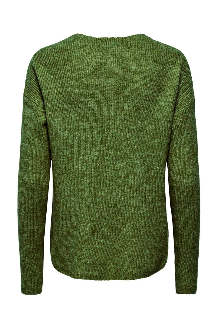 Only - Onlcamilla V-Neck L/S Pullover Knt - 5202703 Forest Night Melange