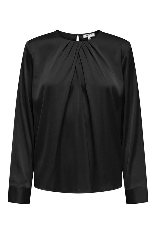 Only - Onlcamille Ls Satin Deatil Top - 4892574 Black