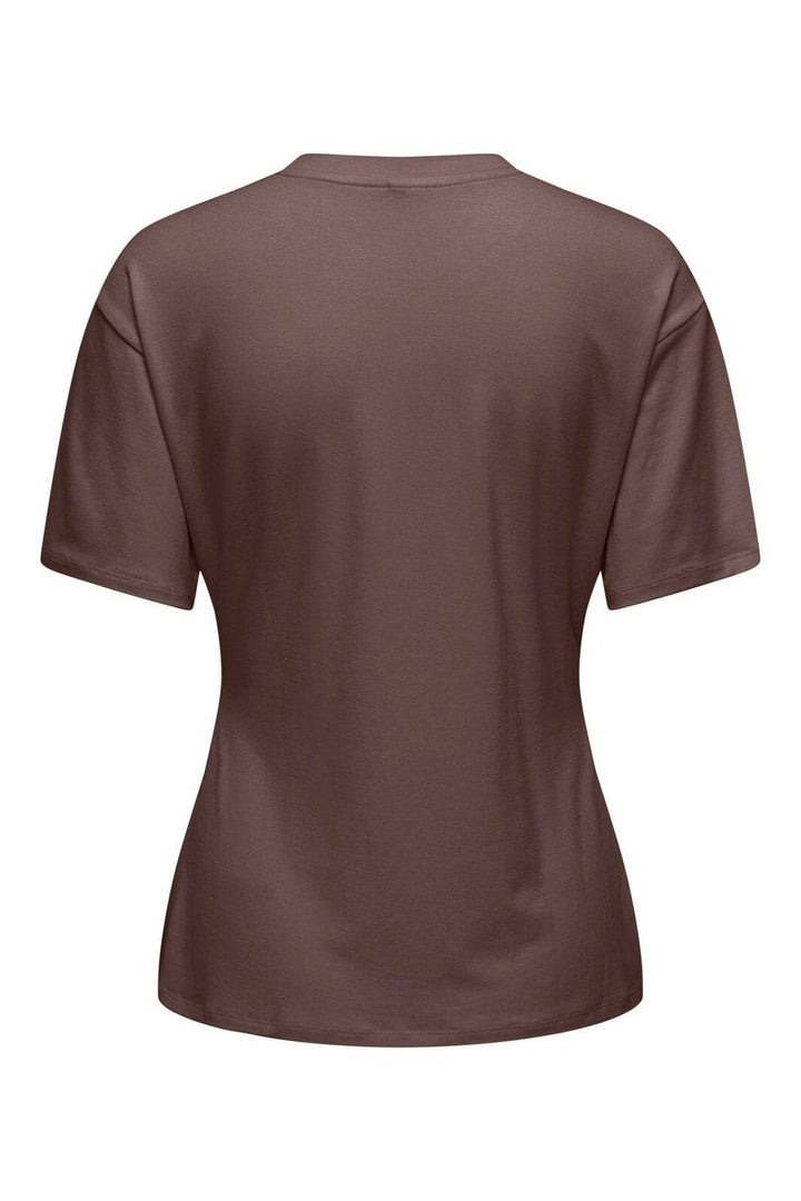 Only - Onlceline S/S Button Top Ff - 5081360 Chocolate Martini Light Gold Button