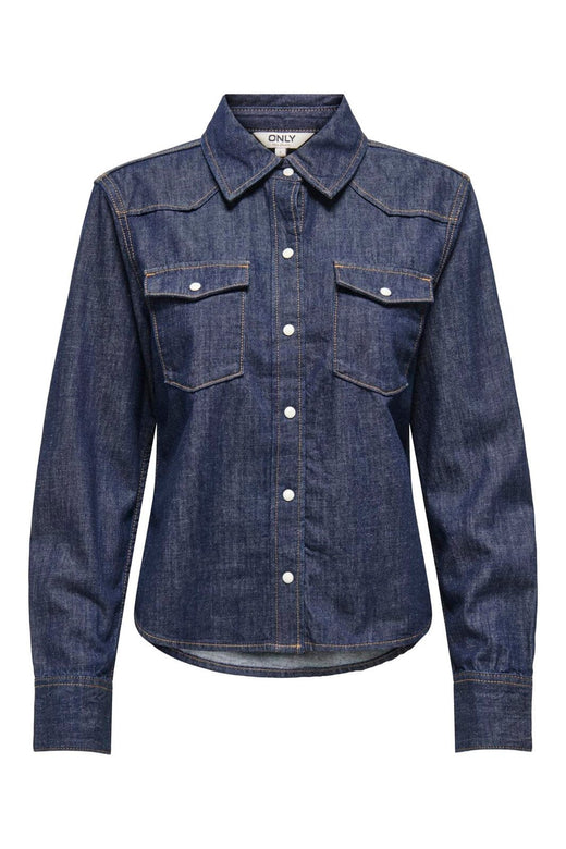 Only - Onlcharlize Ls Shirt Akm - 4918865 Dark Blue Denim Rinse