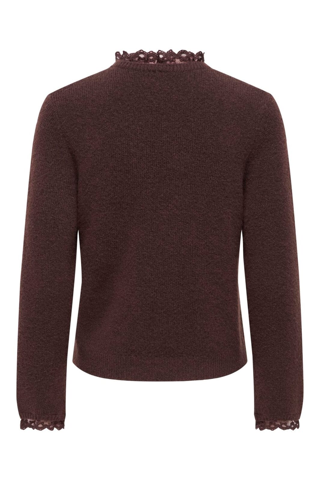 Only - Onlcher Ls Detail O-Neck Knt - 5056973 Deep Mahogany Mel/Dtm Lace