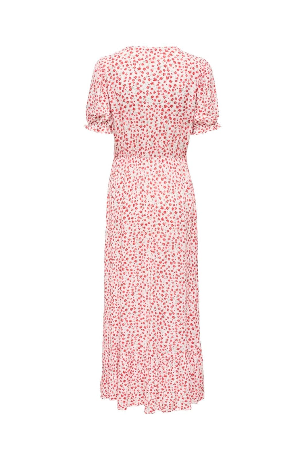 Only - Onlchianti S/S Long Dress - 4792683 Cloud Dancer Red Lucy Flower