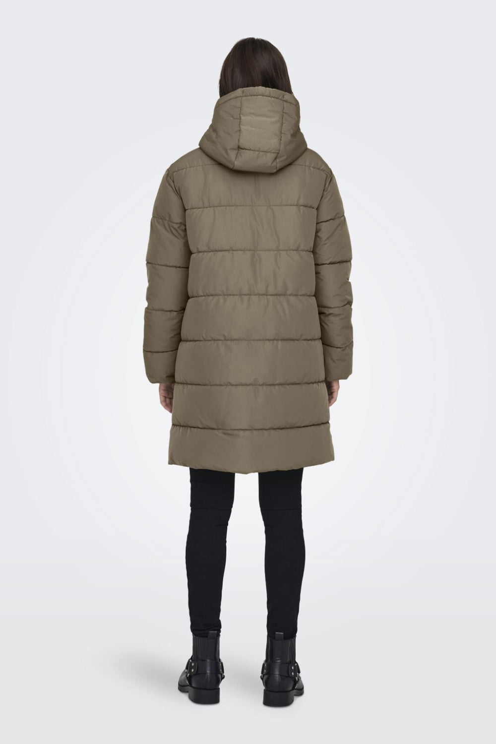 Only - Onlclair Puffer Hood Coat Cc - 4780666 Stone Gray Jakker 