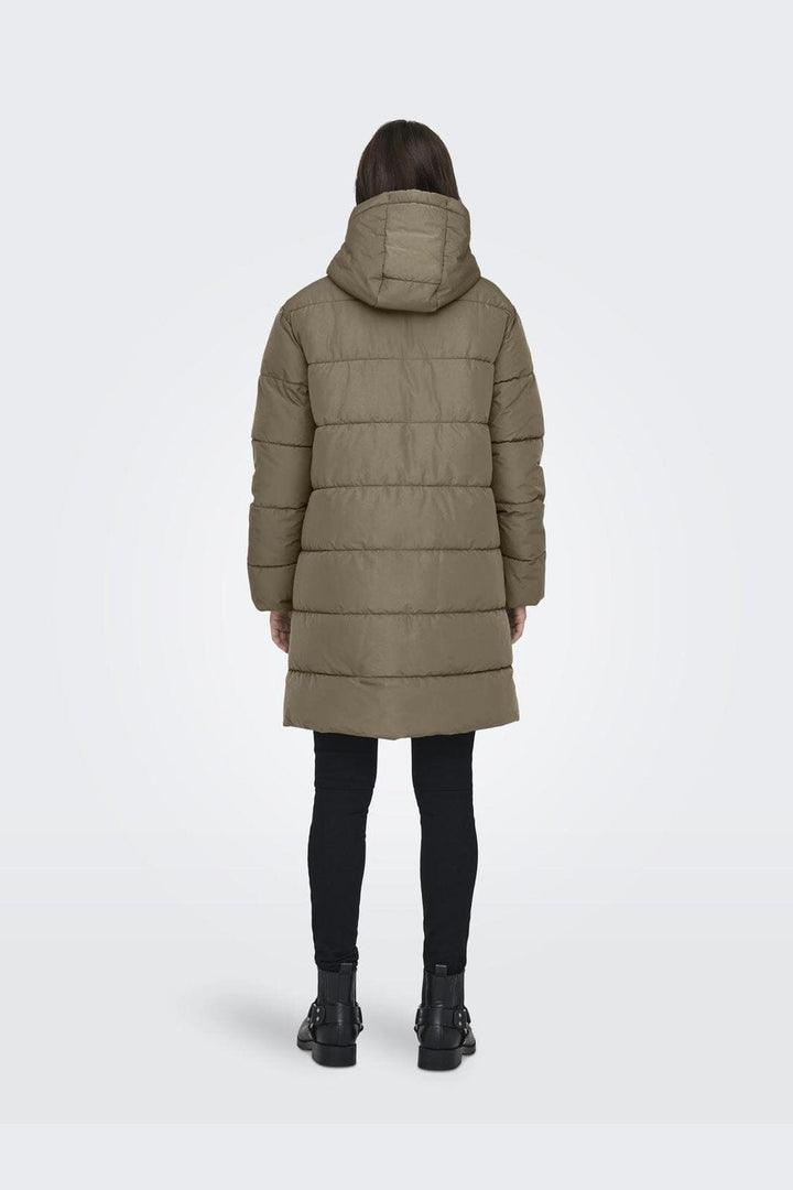 Only - Onlclair Puffer Hood Coat Cc - 4780666 Stone Gray