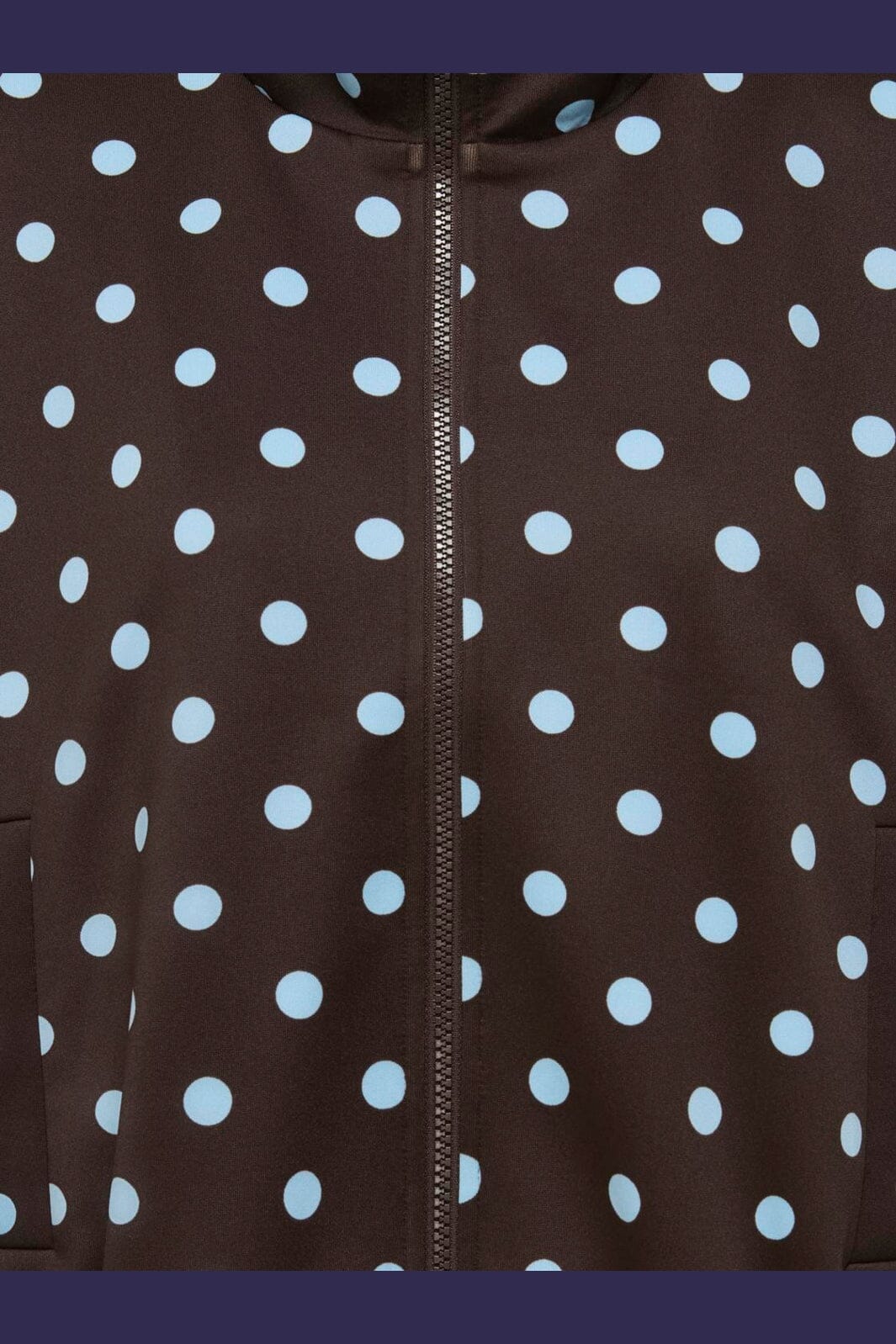 Only - Onldotier Zip Jacket - 5265253 Coffee Bean Cashmer Blue Dots + Panels