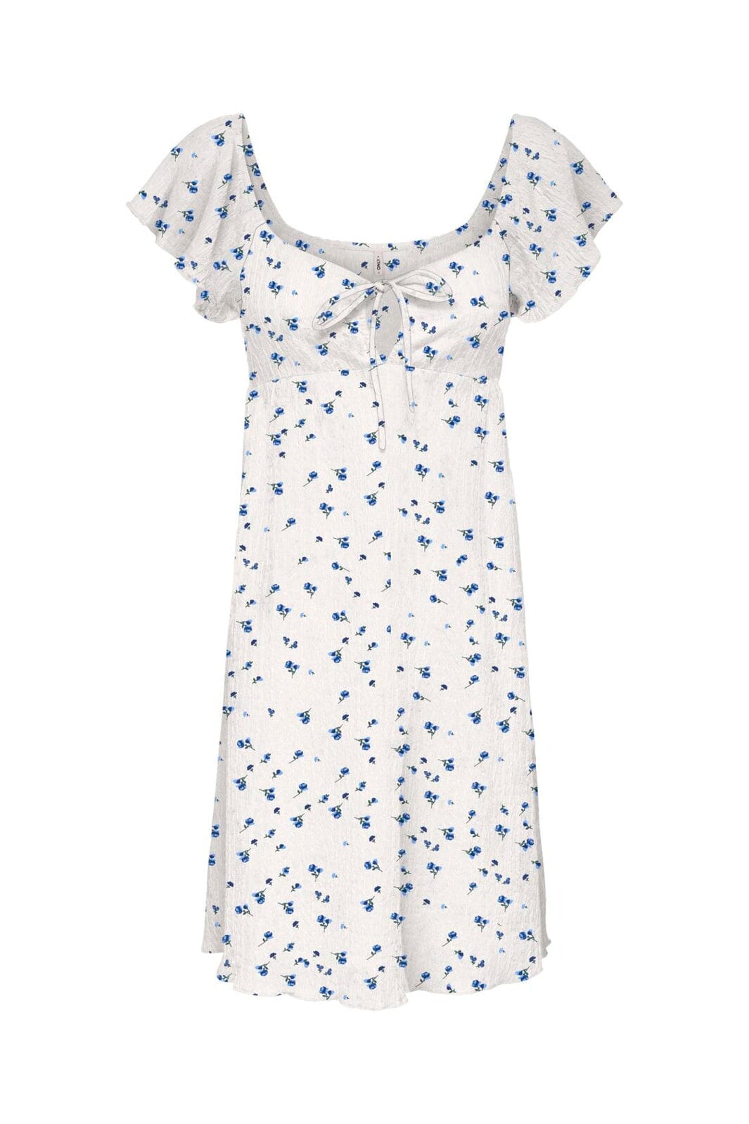 Only - Onldua Frill Sleeve Dress - 5083075 Cloud Dancer Ditsy Floral Cornflower Blue