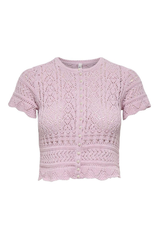 Only - Onlelke Life Ss Pearl Cardigan Cc Knt - 4972394 Romance Rose White Pearl