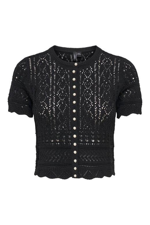 Only - Onlelke Life Ss Pearl Cardigan Cc Knt - 4981973 Black White Pearl