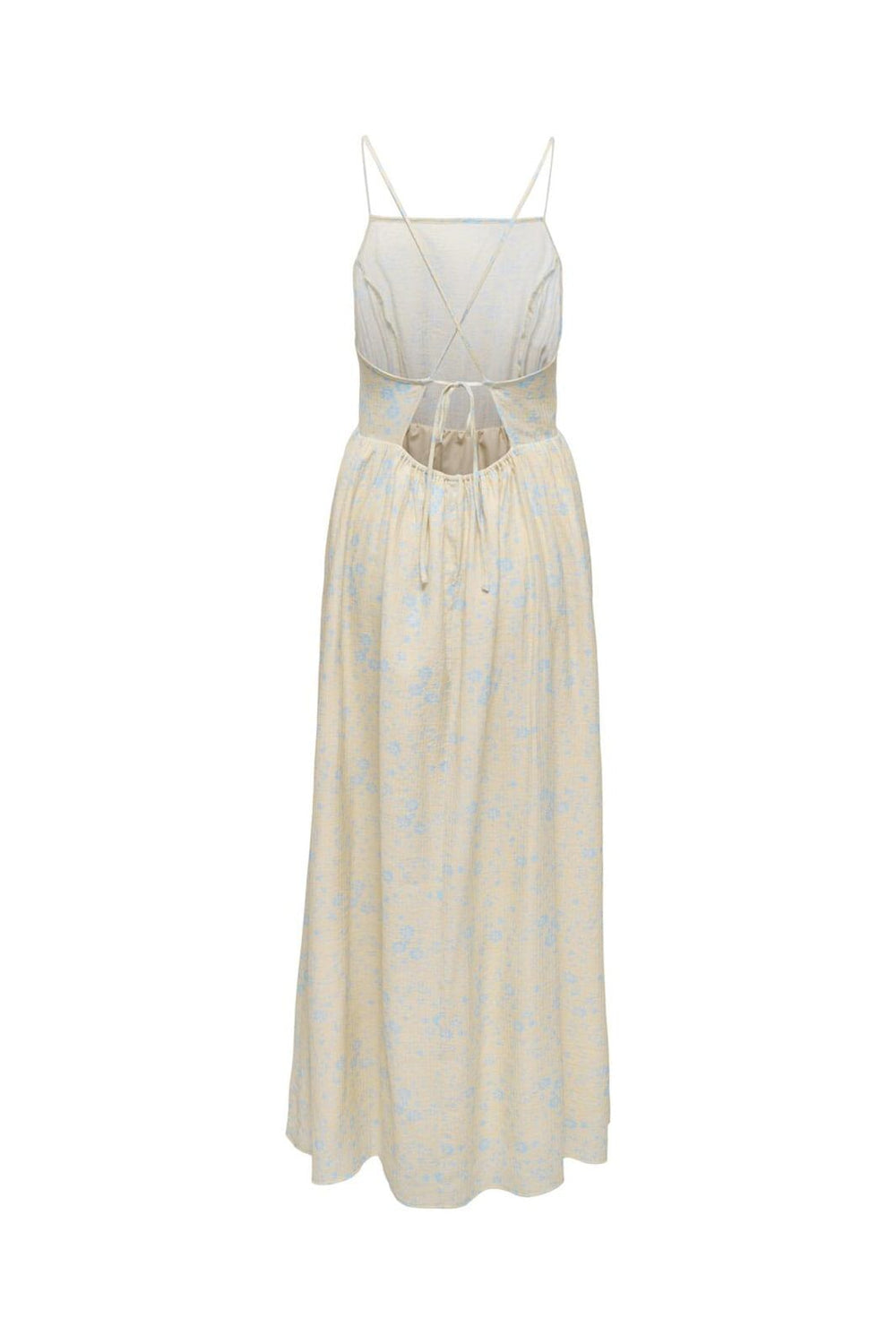 Only - Onleloise Maxi Strap Dress Ox - 4973305 Ecru Cashemere Blue Flower