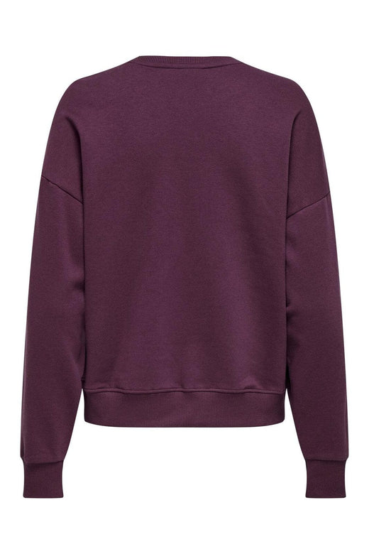 Only - Onlely L/S O-Neck Fringe Swt - 4868572 Mauve Wine