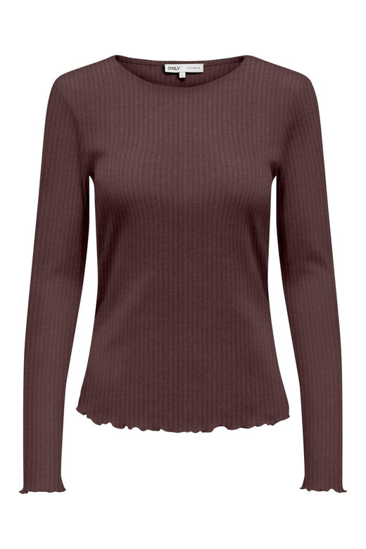 Only - Onlemma L/S Rib Basic Top - 4963370 Decadent Chocolate