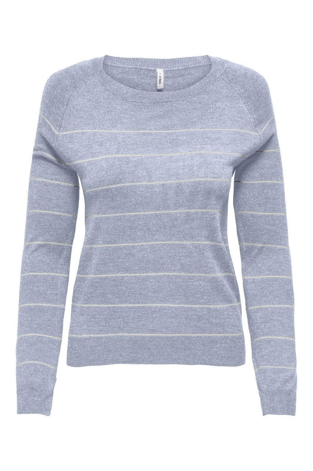 Only - Onlemmi Ls Raglan O-Neck Cc Knt - 4981391 Soft Chambray Mel/Cloud Dancer/Wide