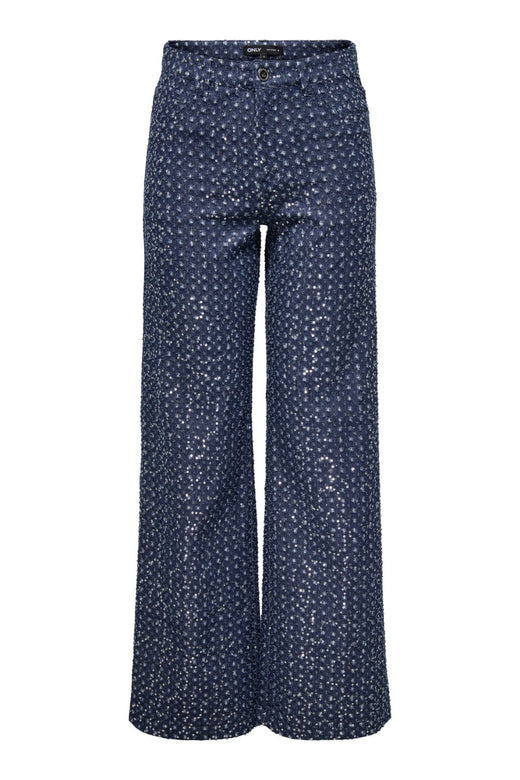 Only - Onlevita Shimmer Pants - 4897058 Dark Blue Denim Bukser 