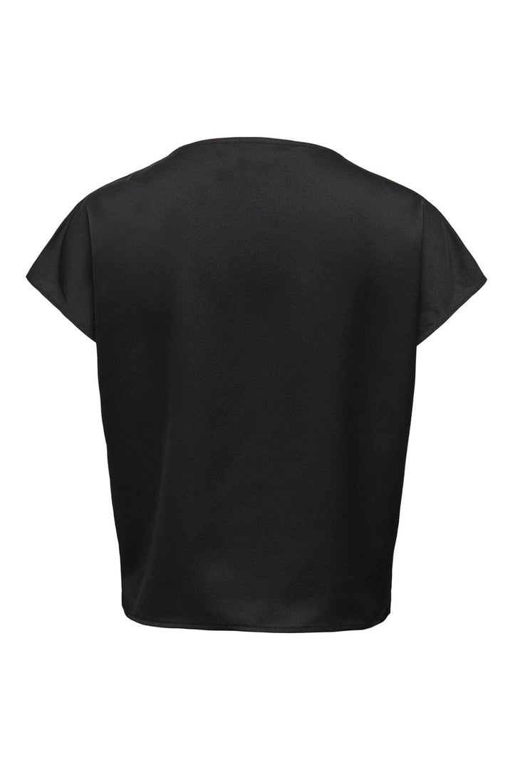 Only - Onlfaraya S/L Button Lace Satin Top - 5080595 Black