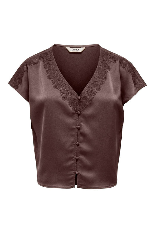Only - Onlfaraya S/L Button Lace Satin Top - 5092353 Shopping Bag