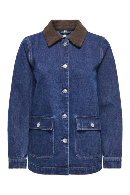 Only - Onlfrankie Ls Cord Ovs Jkt Gua - 4891459 Dark Blue Denim